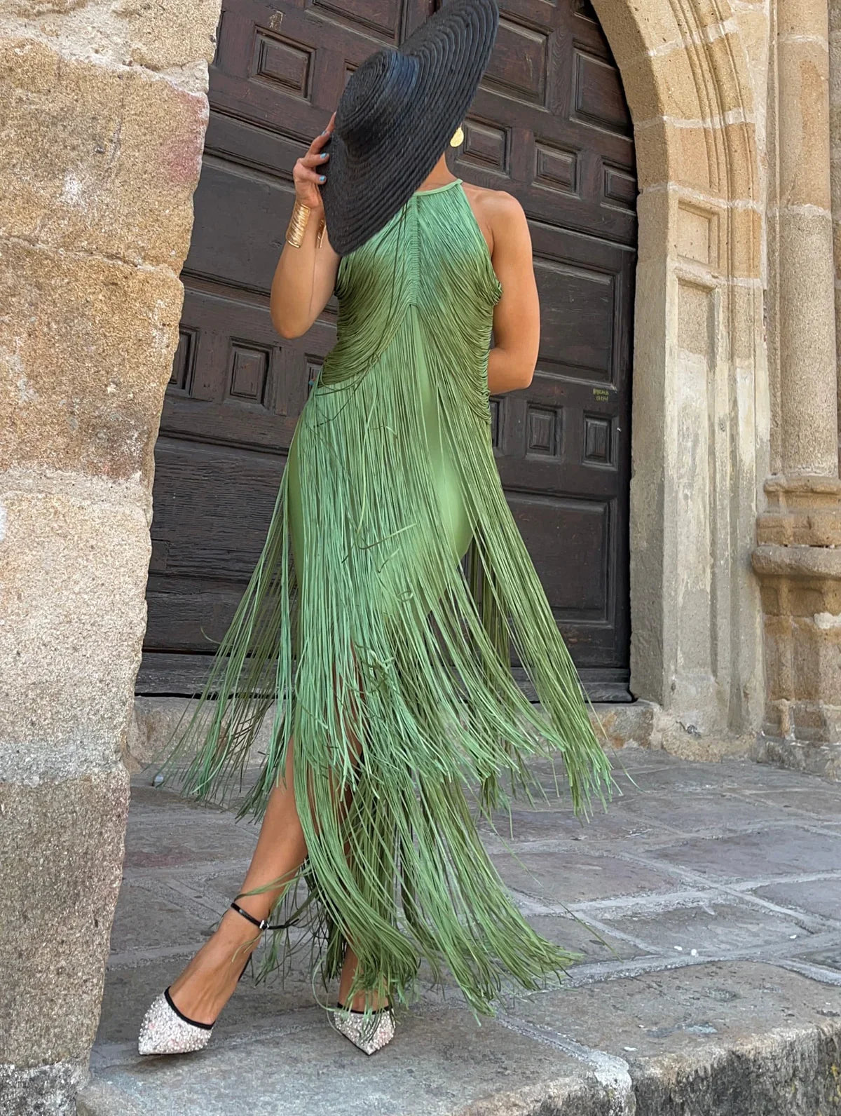 FRINGE STATEMENT MAXI DRESS