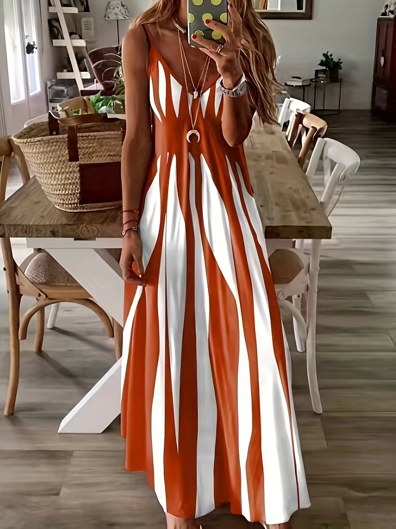 FLOWY V-NECK SUMMER MAXI DRESS
