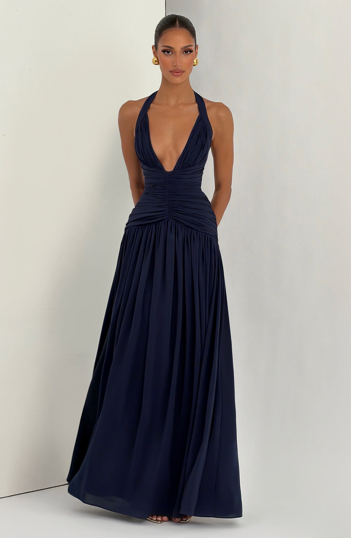 Amaris Maxi Dress - Navy Dress Fardora Premium Exclusive Design