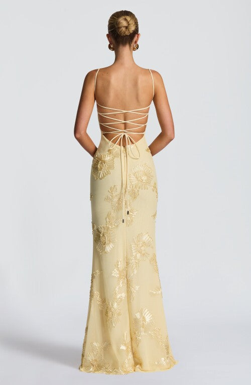 Nefertiti Maxi Dress - Lemon Dress Fardora Premium Exclusive Design