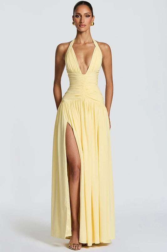 GOLDEN HOUR HALTER GOWN