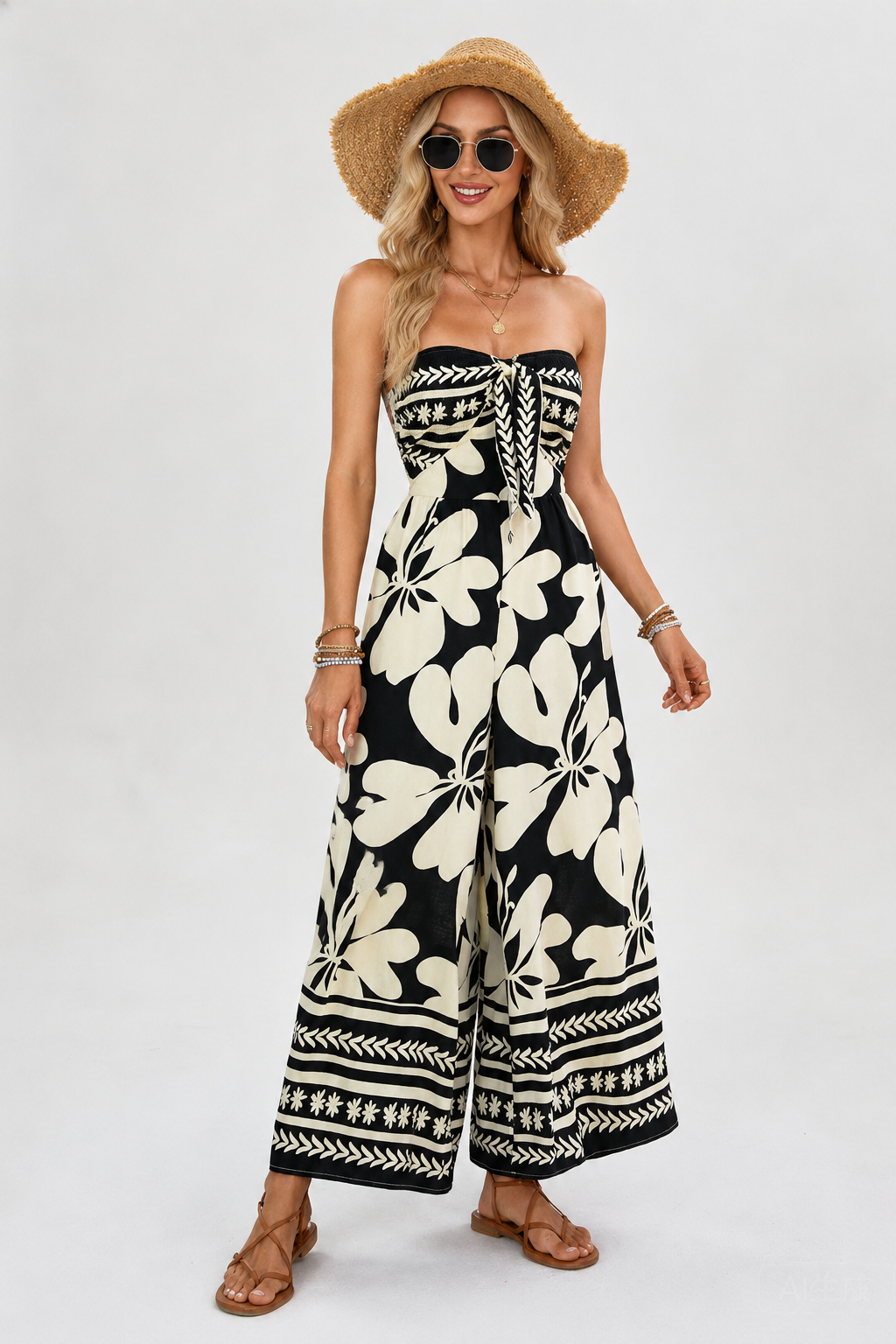 SUNSET COAST STRAPLESS JUMPSUIT EFFORTLESS RESORT STYLE MADE FOR SUNNY DAYS