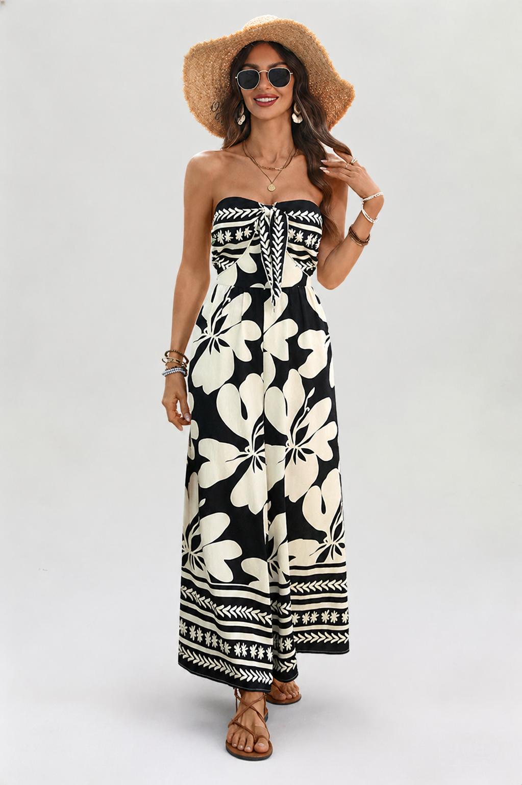 SUNSET COAST STRAPLESS JUMPSUIT EFFORTLESS RESORT STYLE MADE FOR SUNNY DAYS