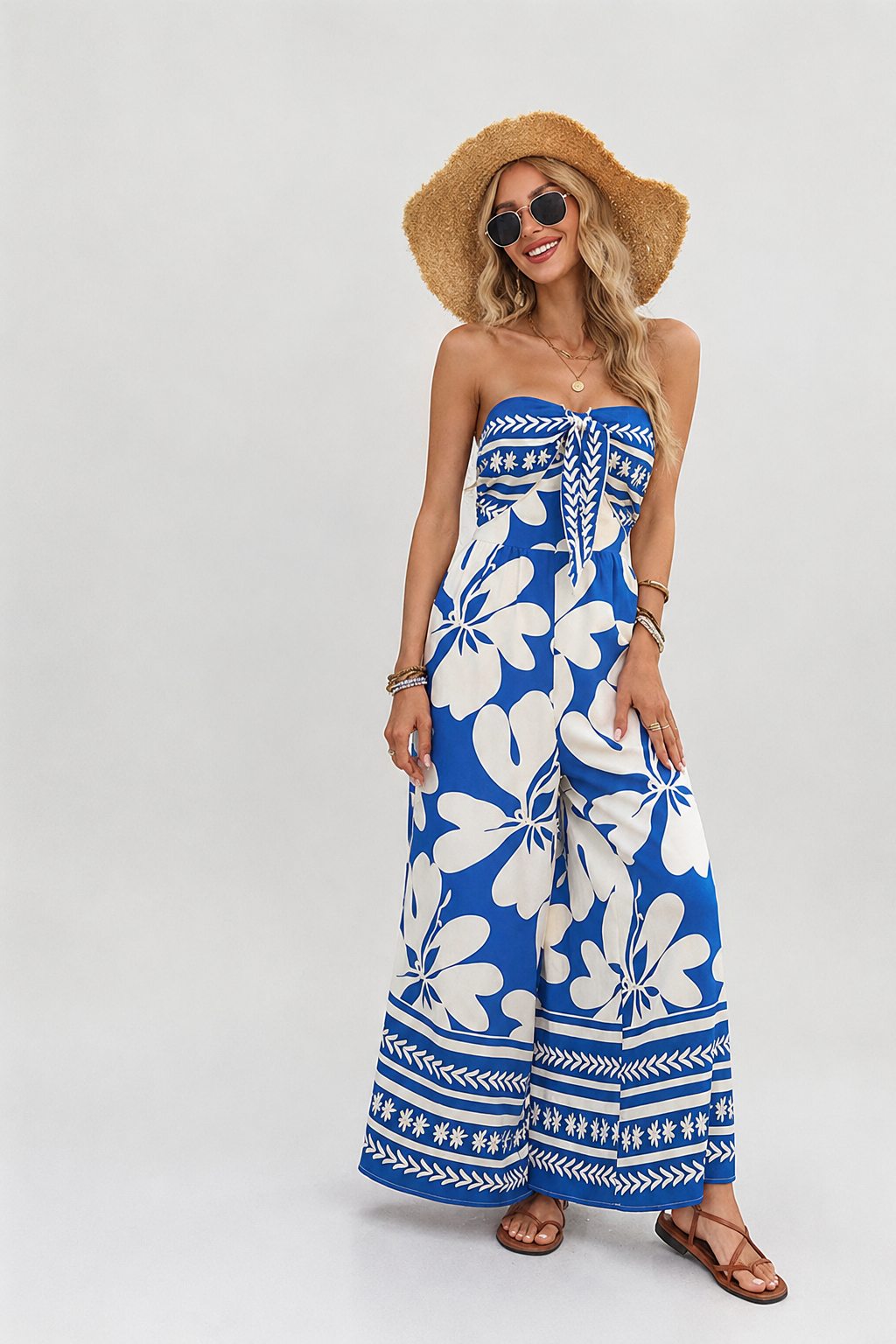 SUNSET COAST STRAPLESS JUMPSUIT EFFORTLESS RESORT STYLE MADE FOR SUNNY DAYS