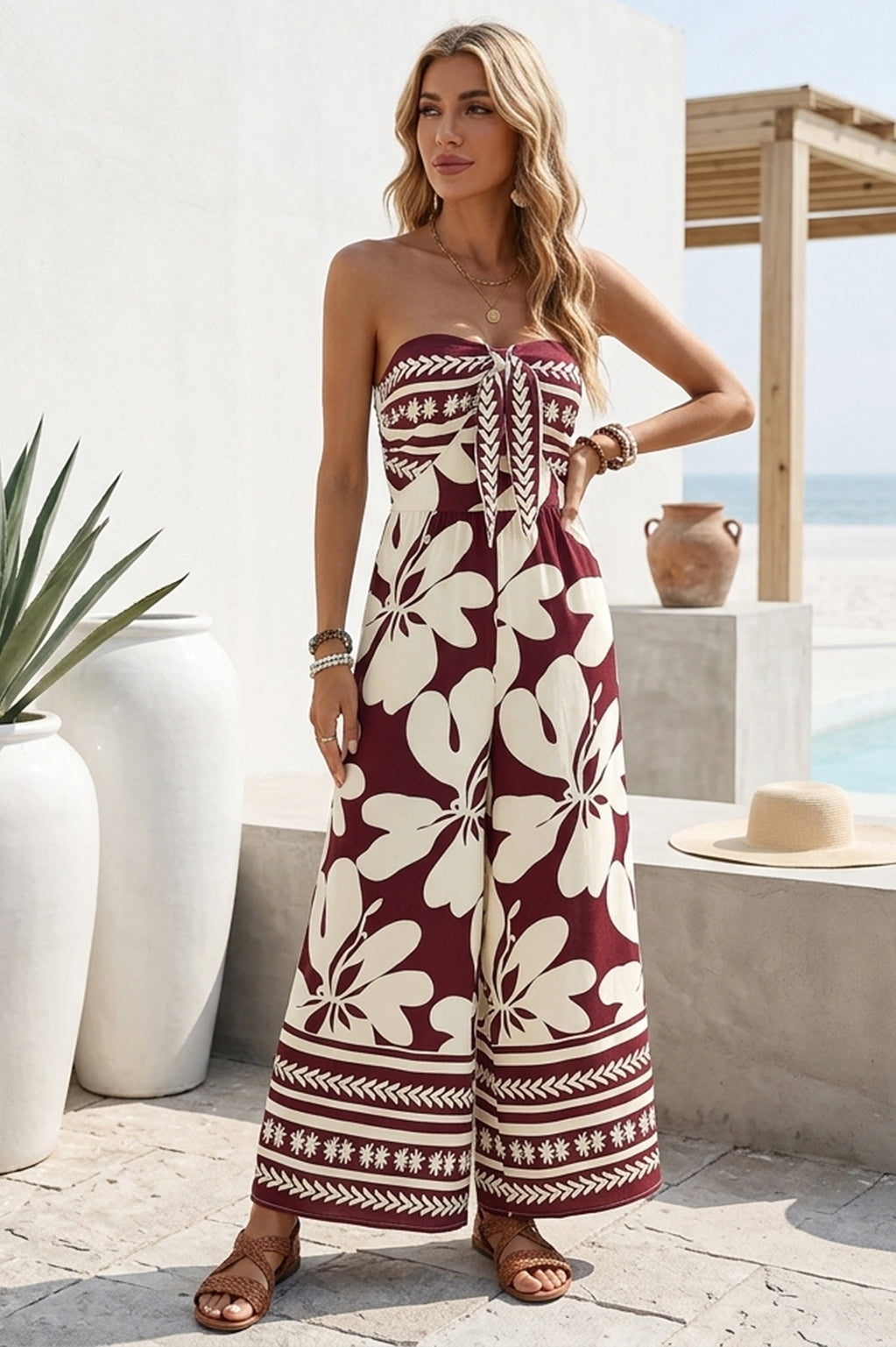 SUNSET COAST STRAPLESS JUMPSUIT EFFORTLESS RESORT STYLE MADE FOR SUNNY DAYS