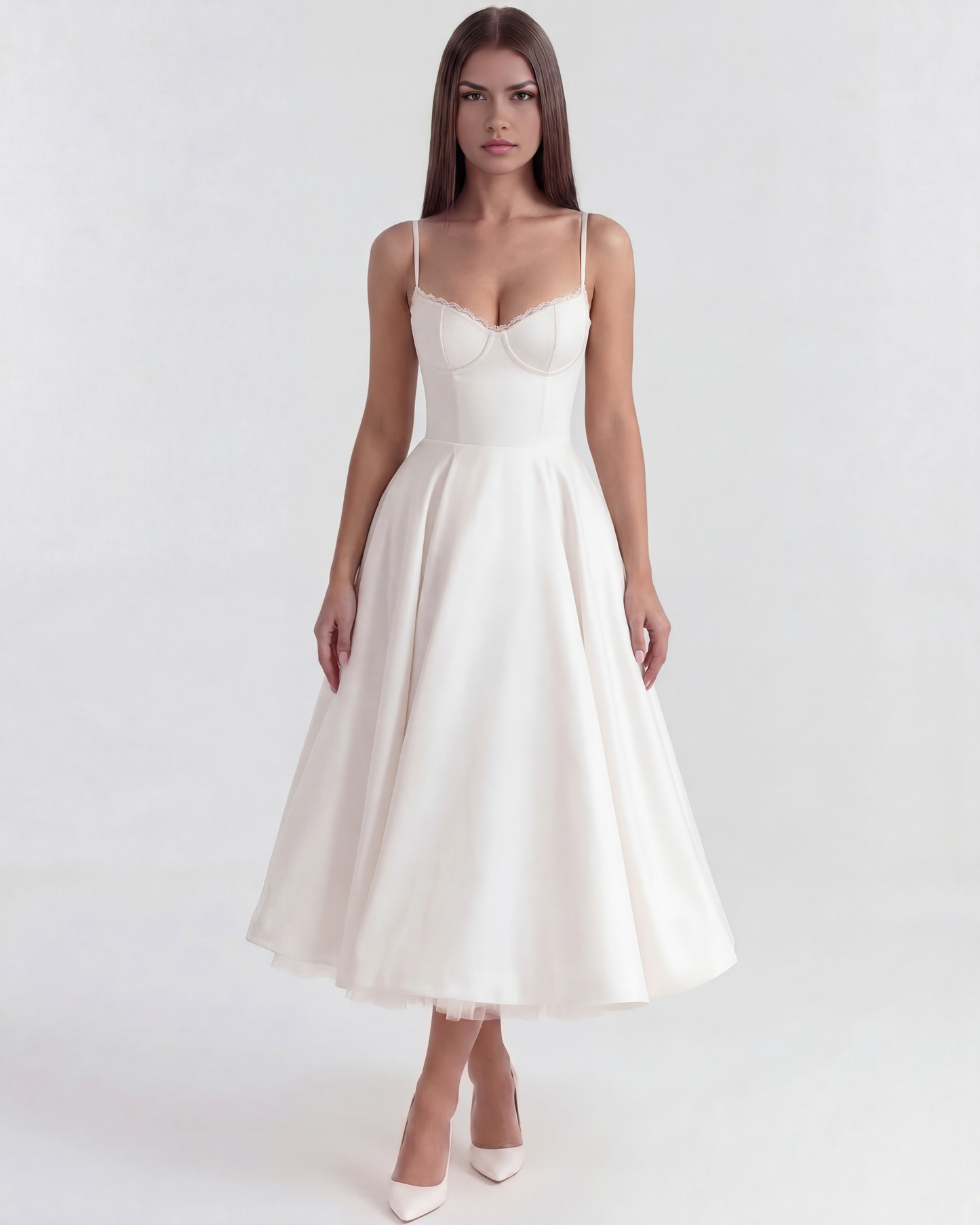 SCULPTING SWEETHEART MIDI DRESS