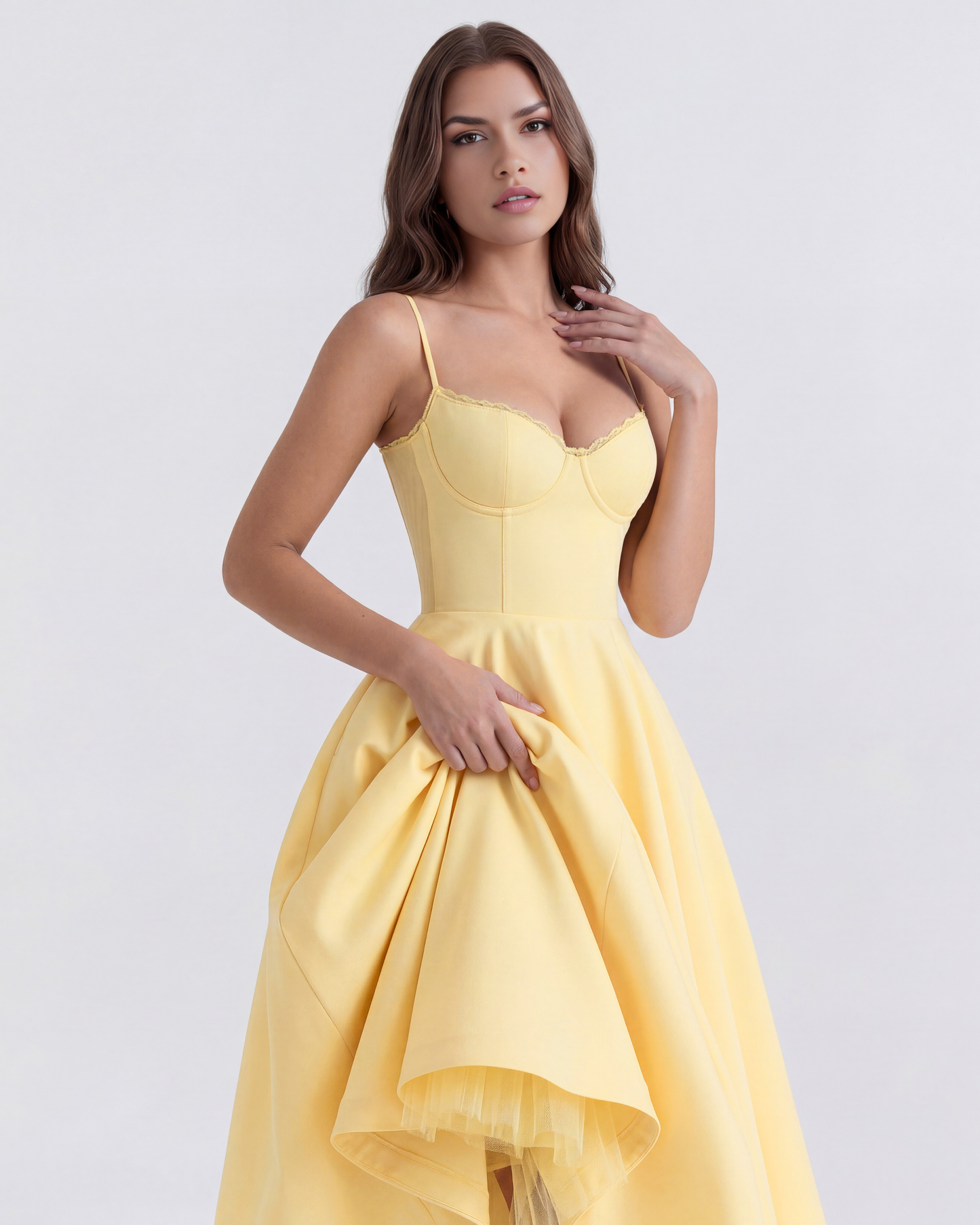 SCULPTING SWEETHEART MIDI DRESS