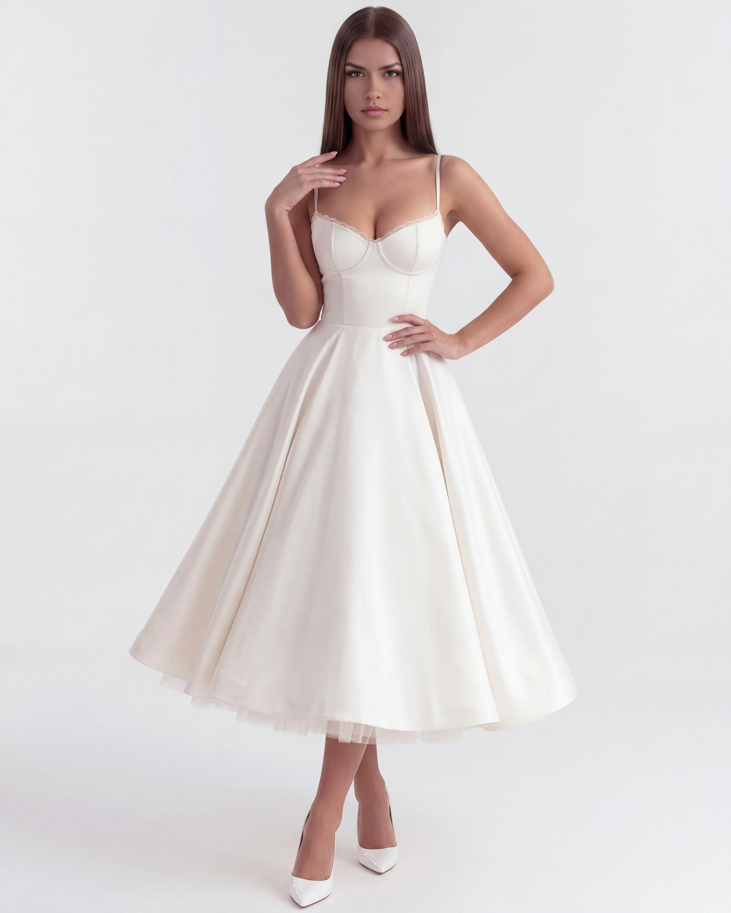 SCULPTING SWEETHEART MIDI DRESS