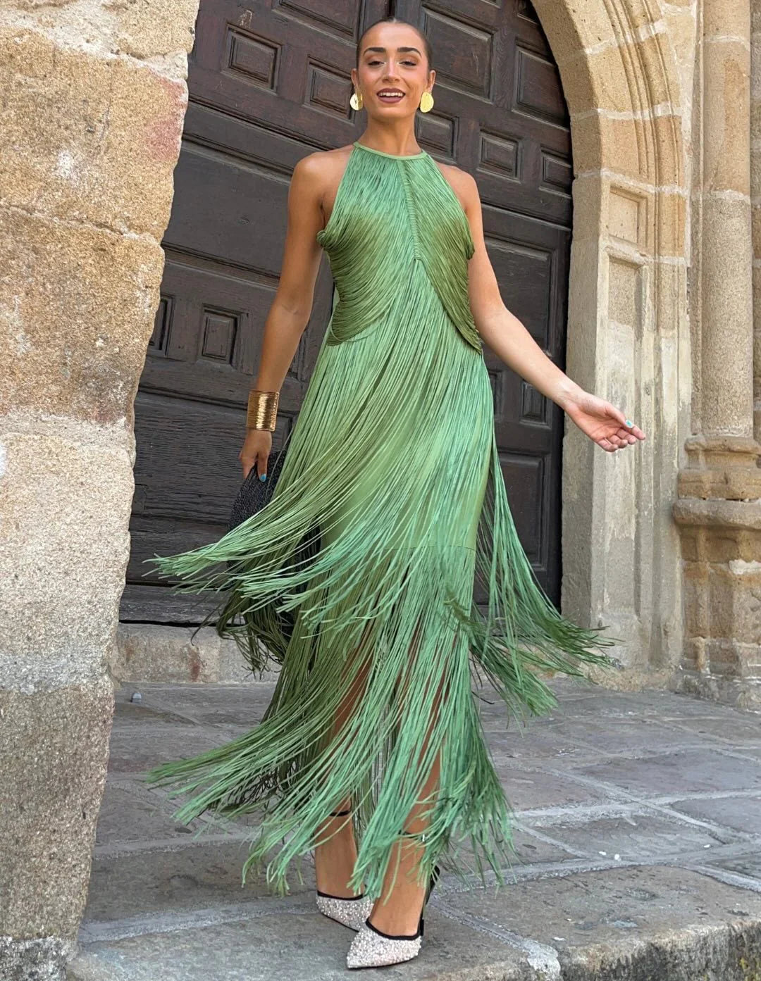 FRINGE STATEMENT MAXI DRESS