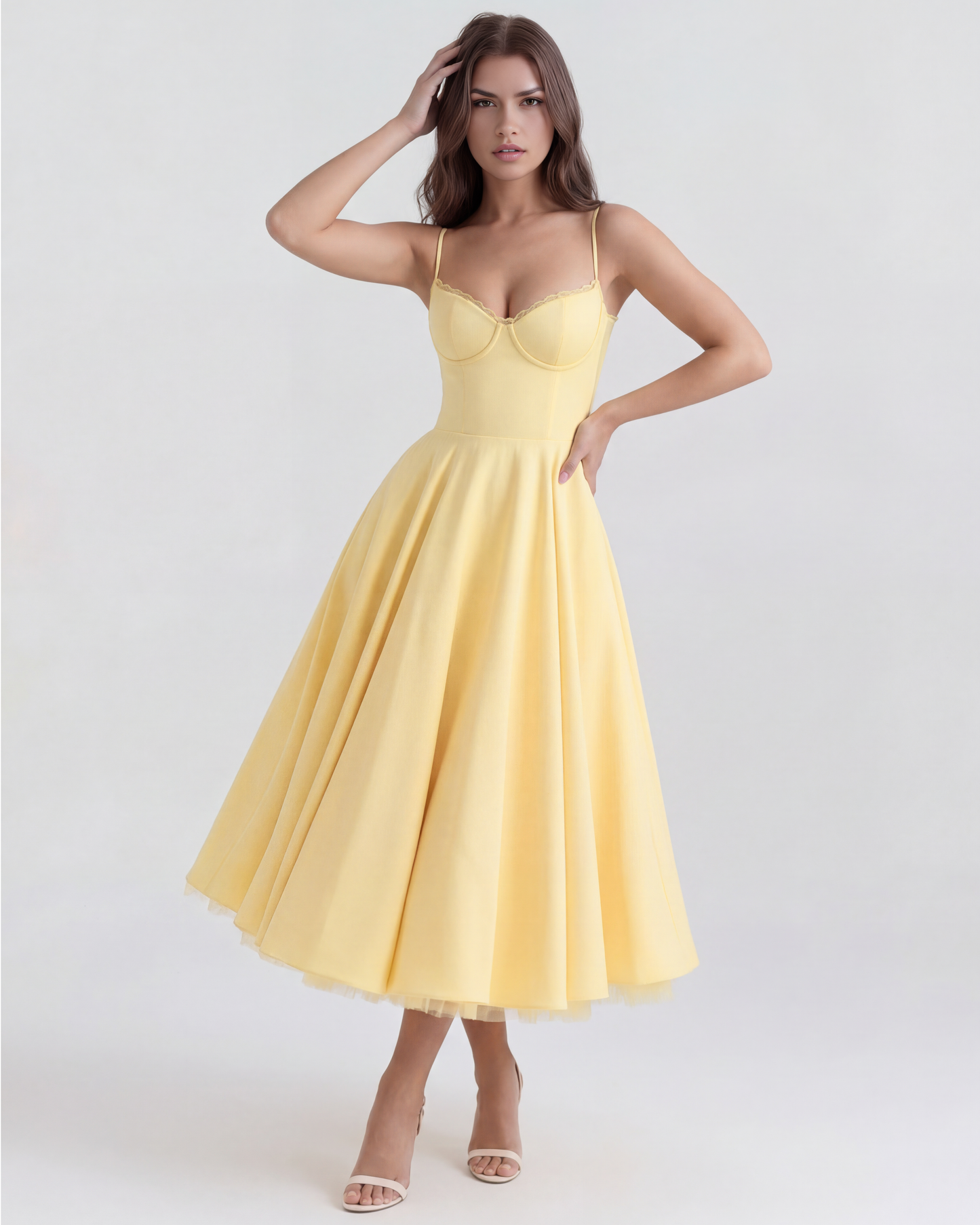 SCULPTING SWEETHEART MIDI DRESS