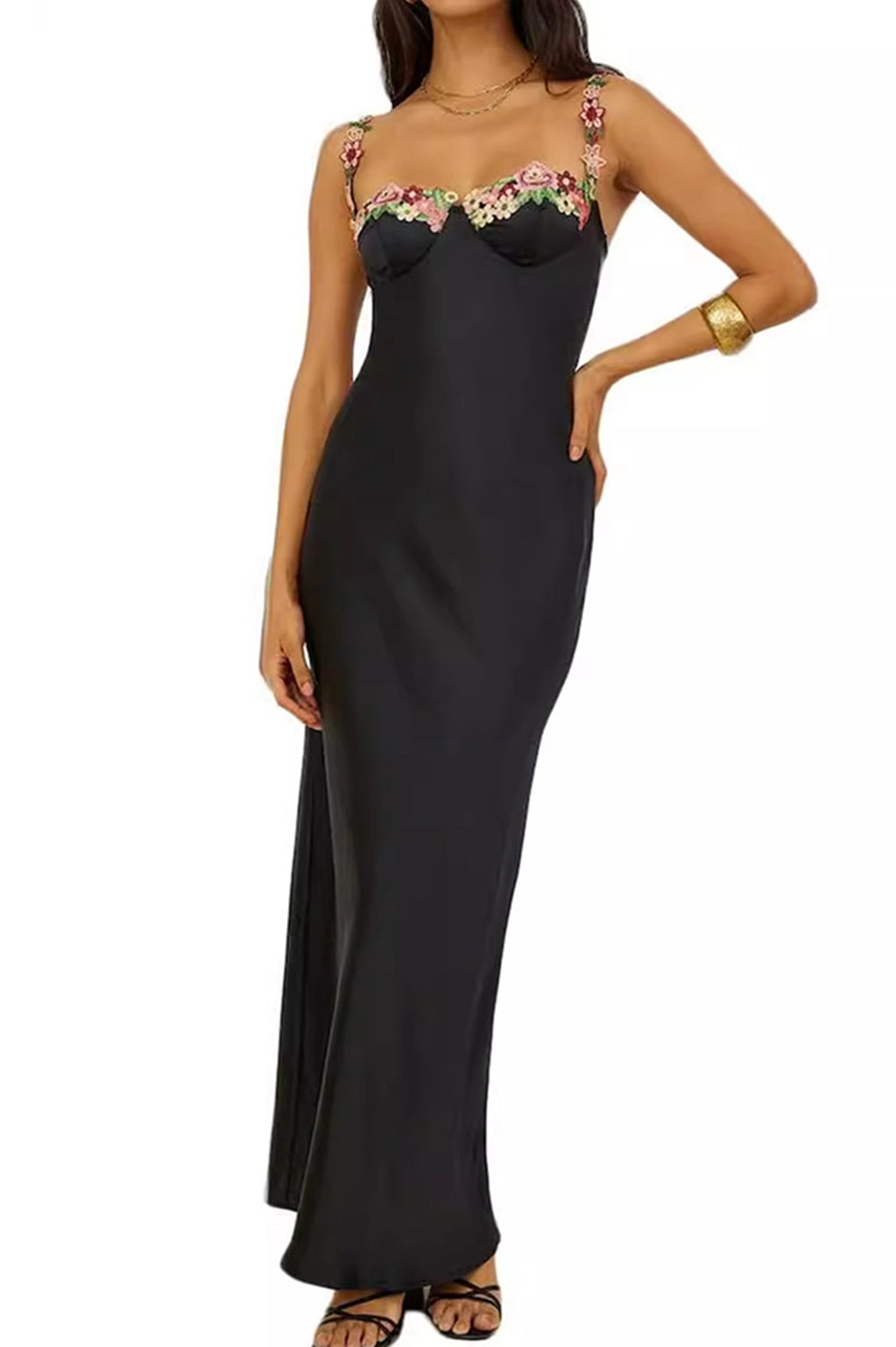LACE SATIN FRENCH NICHE DRESS PURE DESIRE STYLE SPICE GIRL HIP WRAP SEXY LONG DRESS