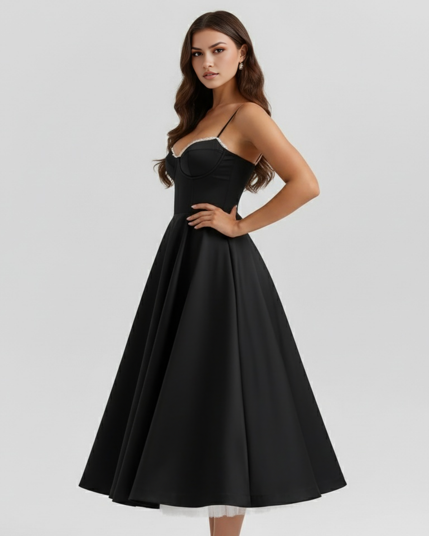 SCULPTING SWEETHEART MIDI DRESS