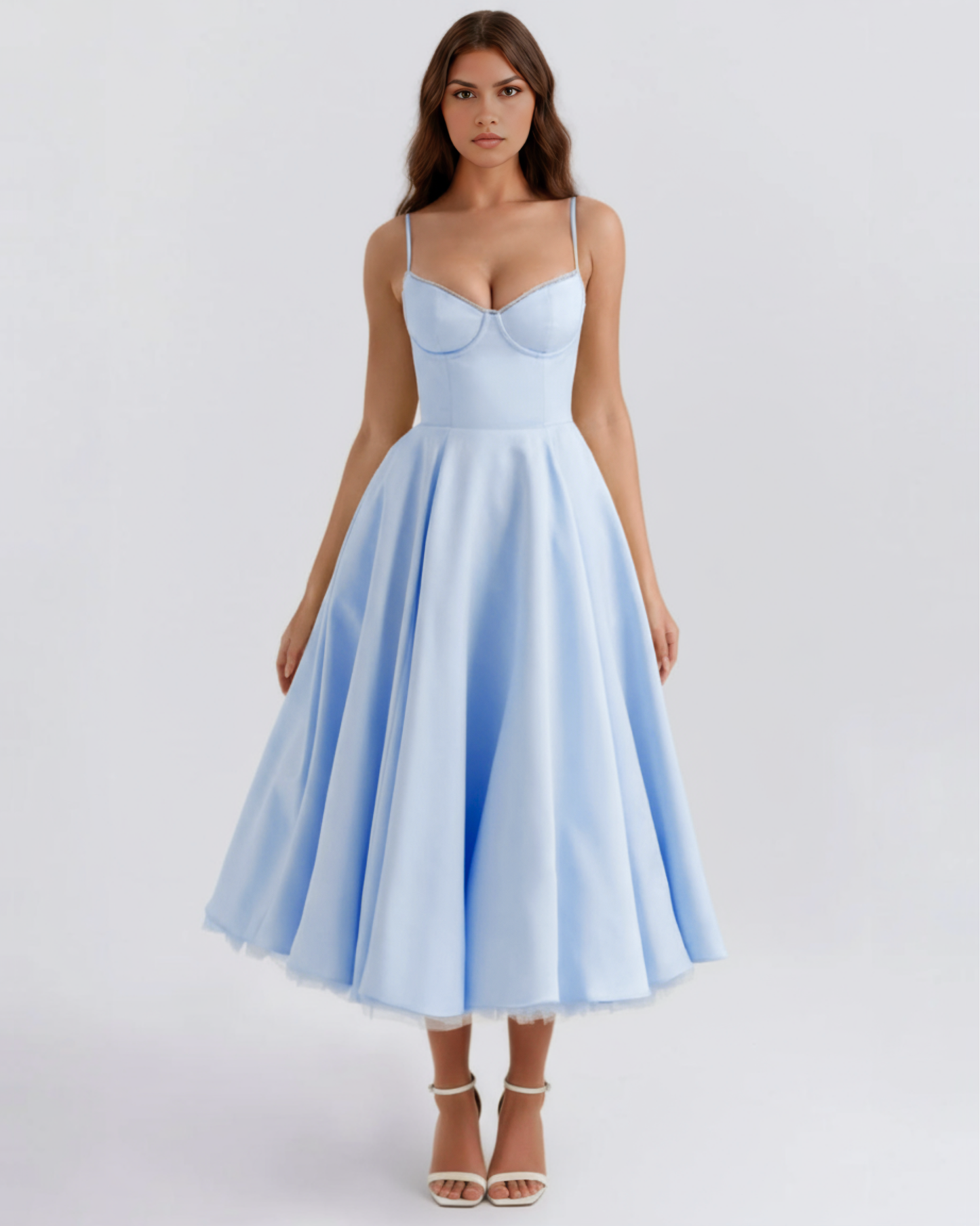 SCULPTING SWEETHEART MIDI DRESS