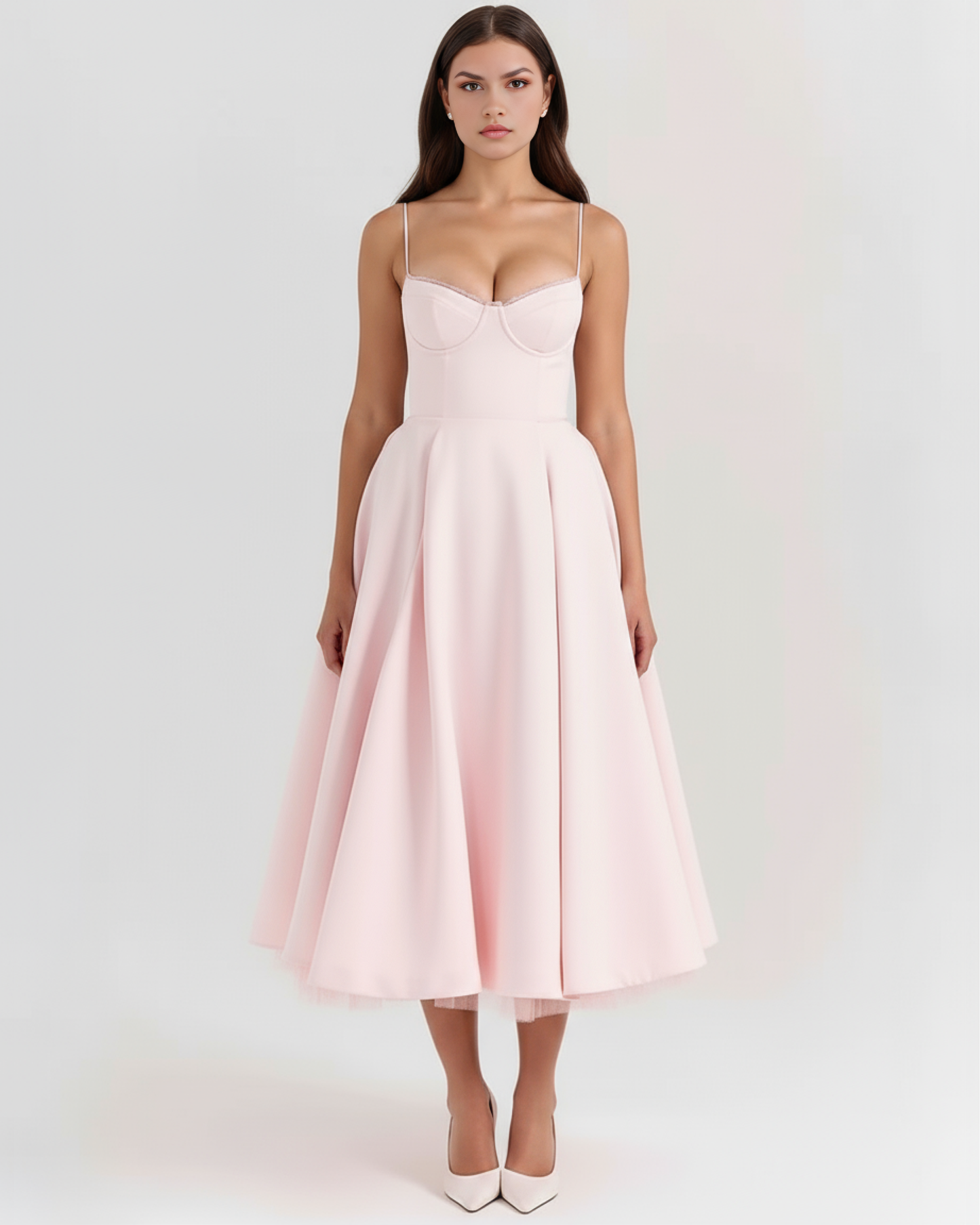SCULPTING SWEETHEART MIDI DRESS