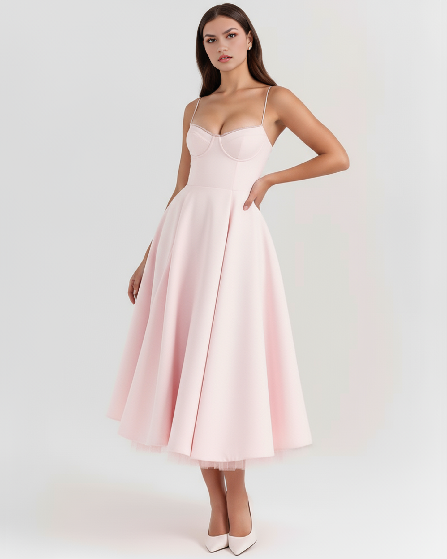 SCULPTING SWEETHEART MIDI DRESS