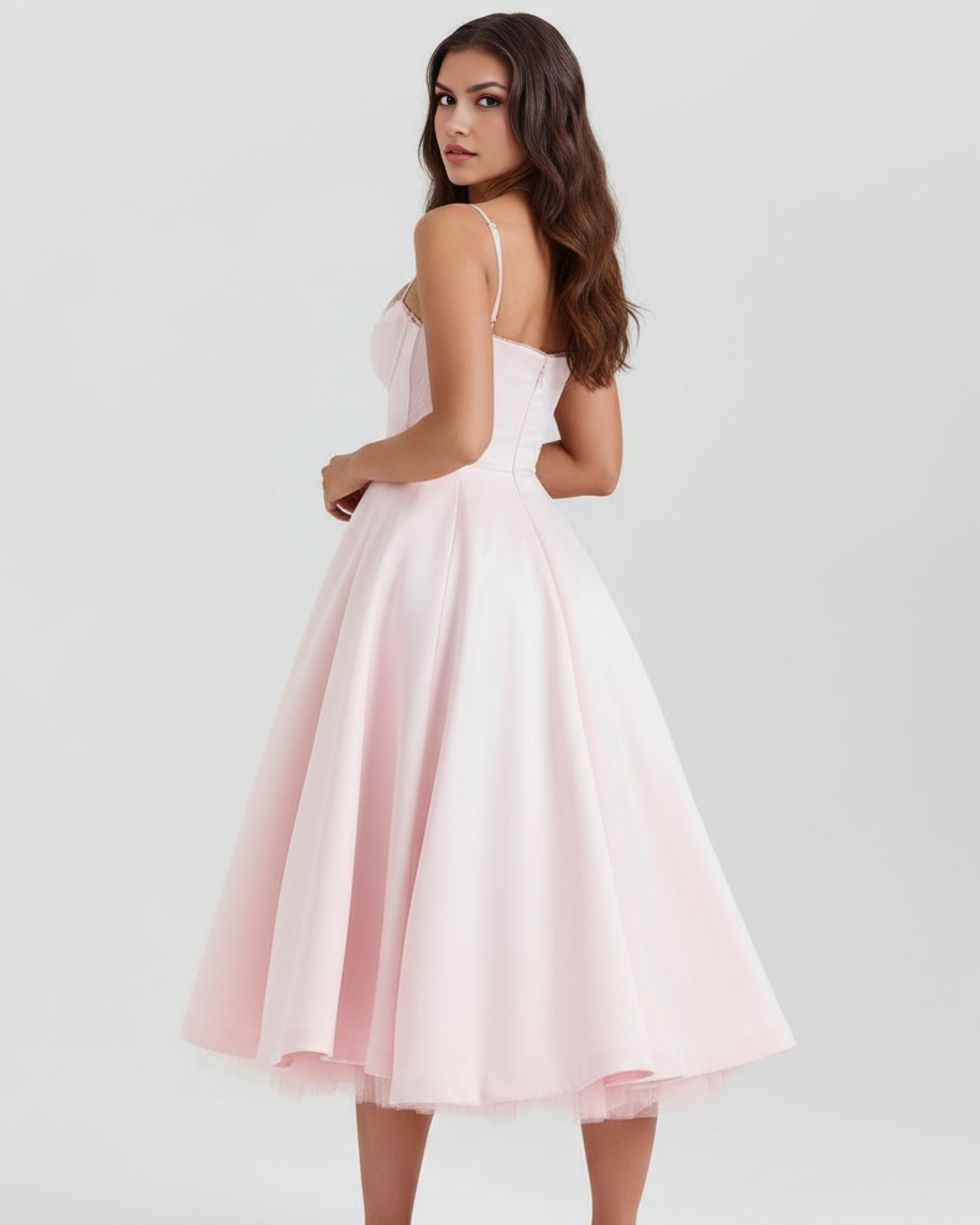 SCULPTING SWEETHEART MIDI DRESS