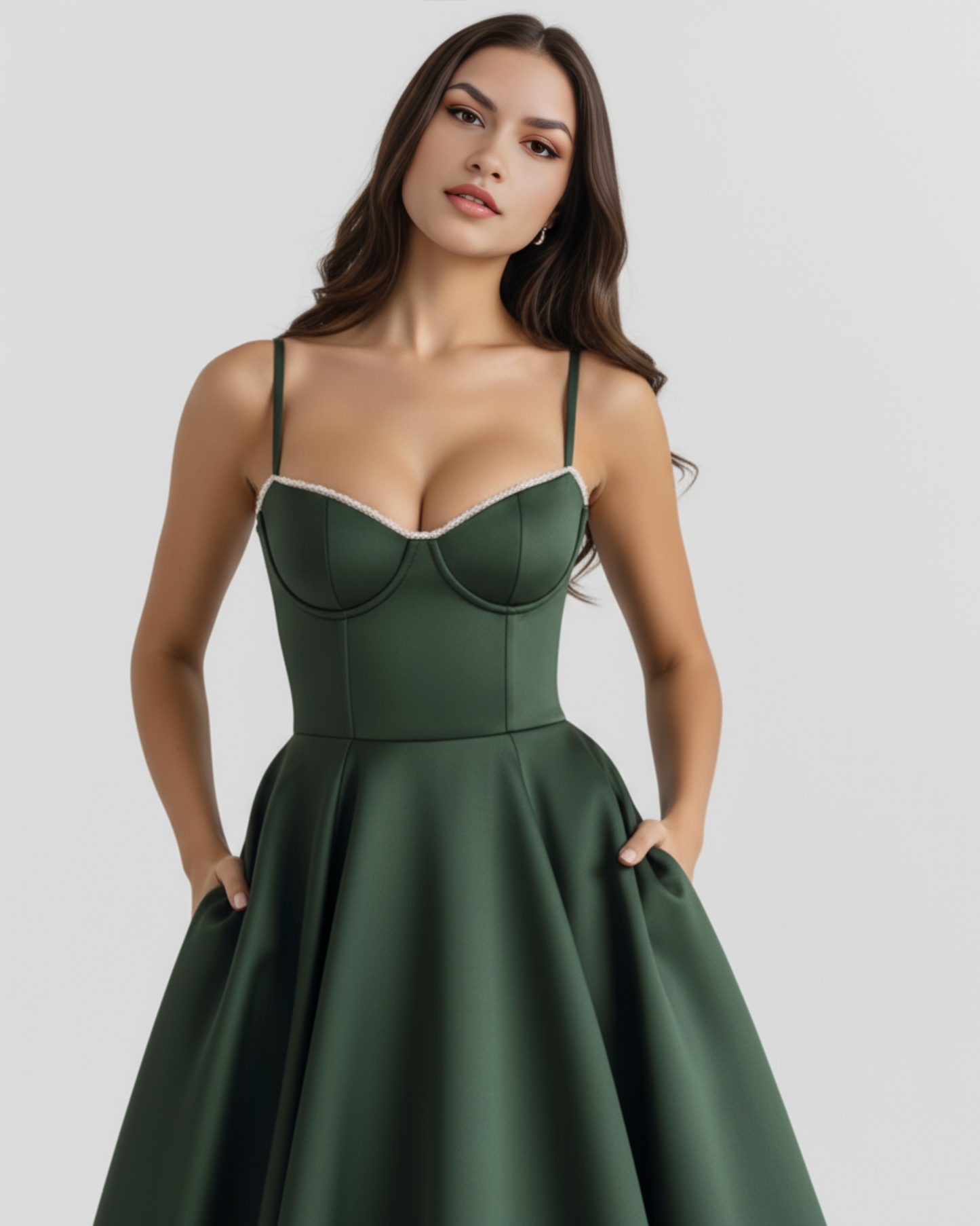 SCULPTING SWEETHEART MIDI DRESS