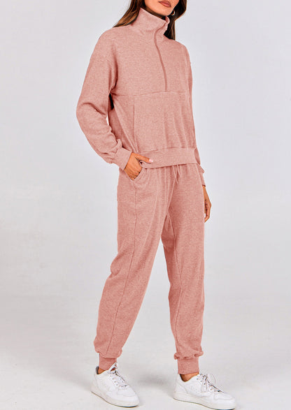 Women's Fall 2 Piece Lounge Sets Zip Up Sweatshirt Jogger Pants Sweat Track Suits Travel Outfit Winter Clothing