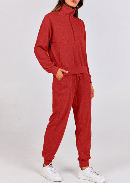 Women's Fall 2 Piece Lounge Sets Zip Up Sweatshirt Jogger Pants Sweat Track Suits Travel Outfit Winter Clothing