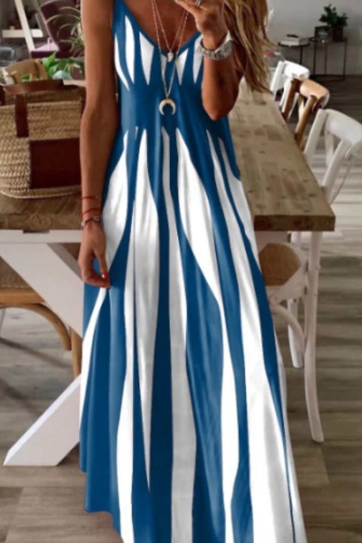 FLOWY V-NECK SUMMER MAXI DRESS