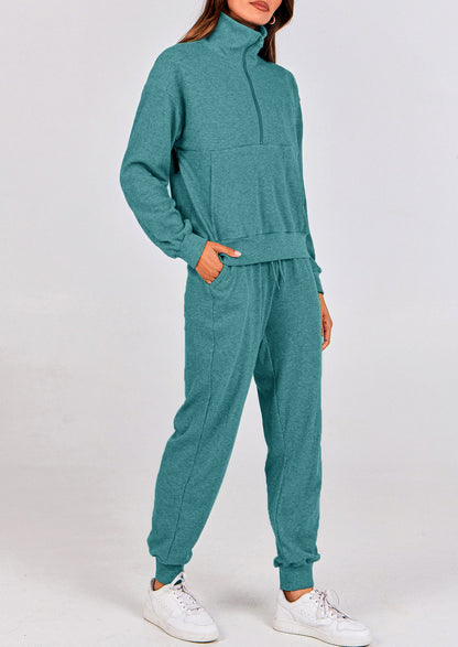 Women's Fall 2 Piece Lounge Sets Zip Up Sweatshirt Jogger Pants Sweat Track Suits Travel Outfit Winter Clothing