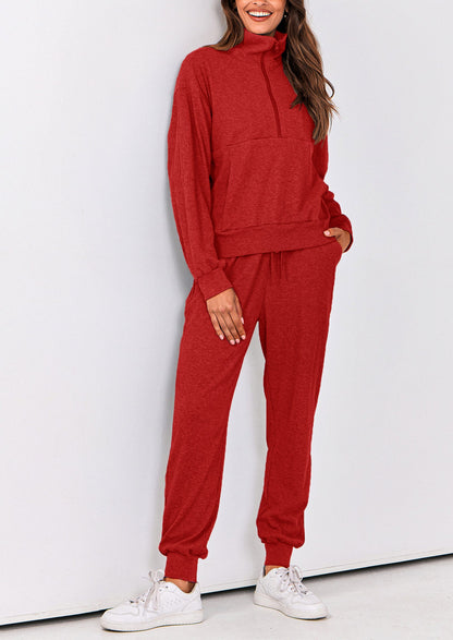 Women's Fall 2 Piece Lounge Sets Zip Up Sweatshirt Jogger Pants Sweat Track Suits Travel Outfit Winter Clothing