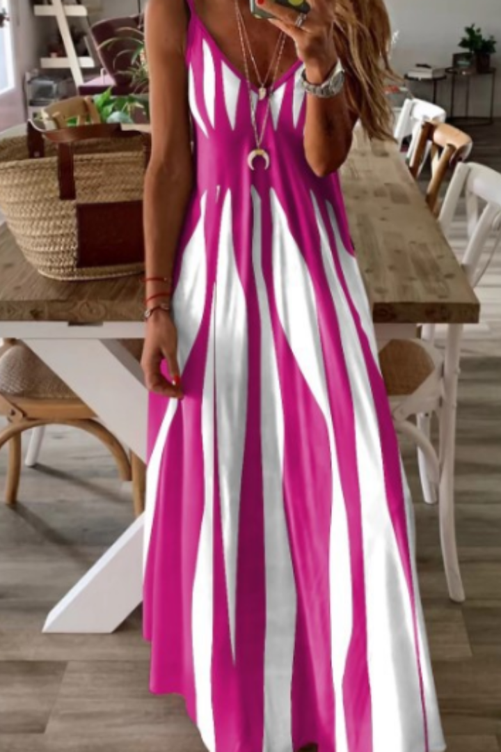 FLOWY V-NECK SUMMER MAXI DRESS