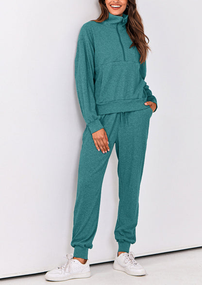 Women's Fall 2 Piece Lounge Sets Zip Up Sweatshirt Jogger Pants Sweat Track Suits Travel Outfit Winter Clothing