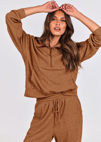 Women's Fall 2 Piece Lounge Sets Zip Up Sweatshirt Jogger Pants Sweat Track Suits Travel Outfit Winter Clothing