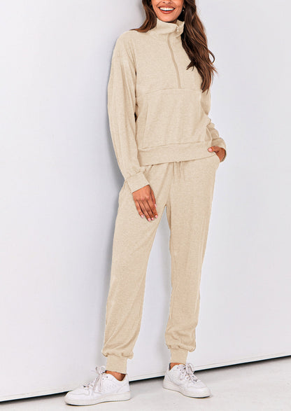 Women's Fall 2 Piece Lounge Sets Zip Up Sweatshirt Jogger Pants Sweat Track Suits Travel Outfit Winter Clothing