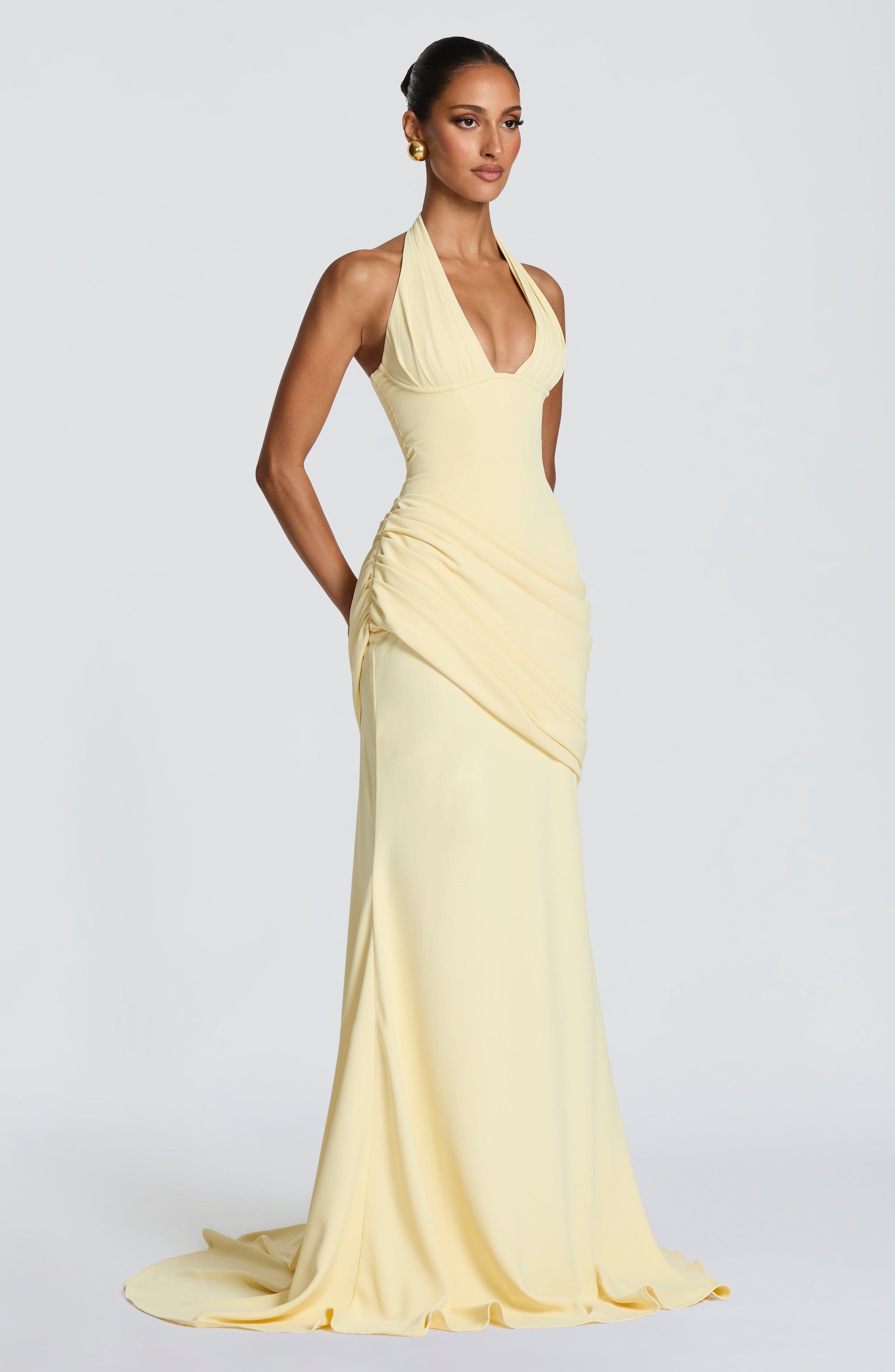 Nehemia Gown - Lemon Dress Fardora Premium Exclusive Design