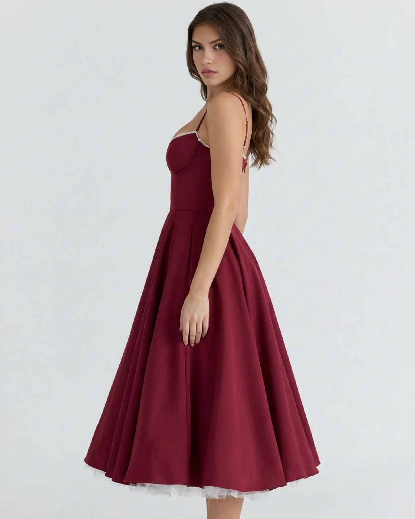 SCULPTING SWEETHEART MIDI DRESS