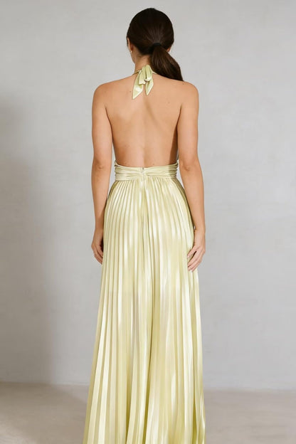 Satin Prom Dress with V-Neck 2026 A-line Sleeveless Backless Halter Ruched Cocktail Party Dress NT38