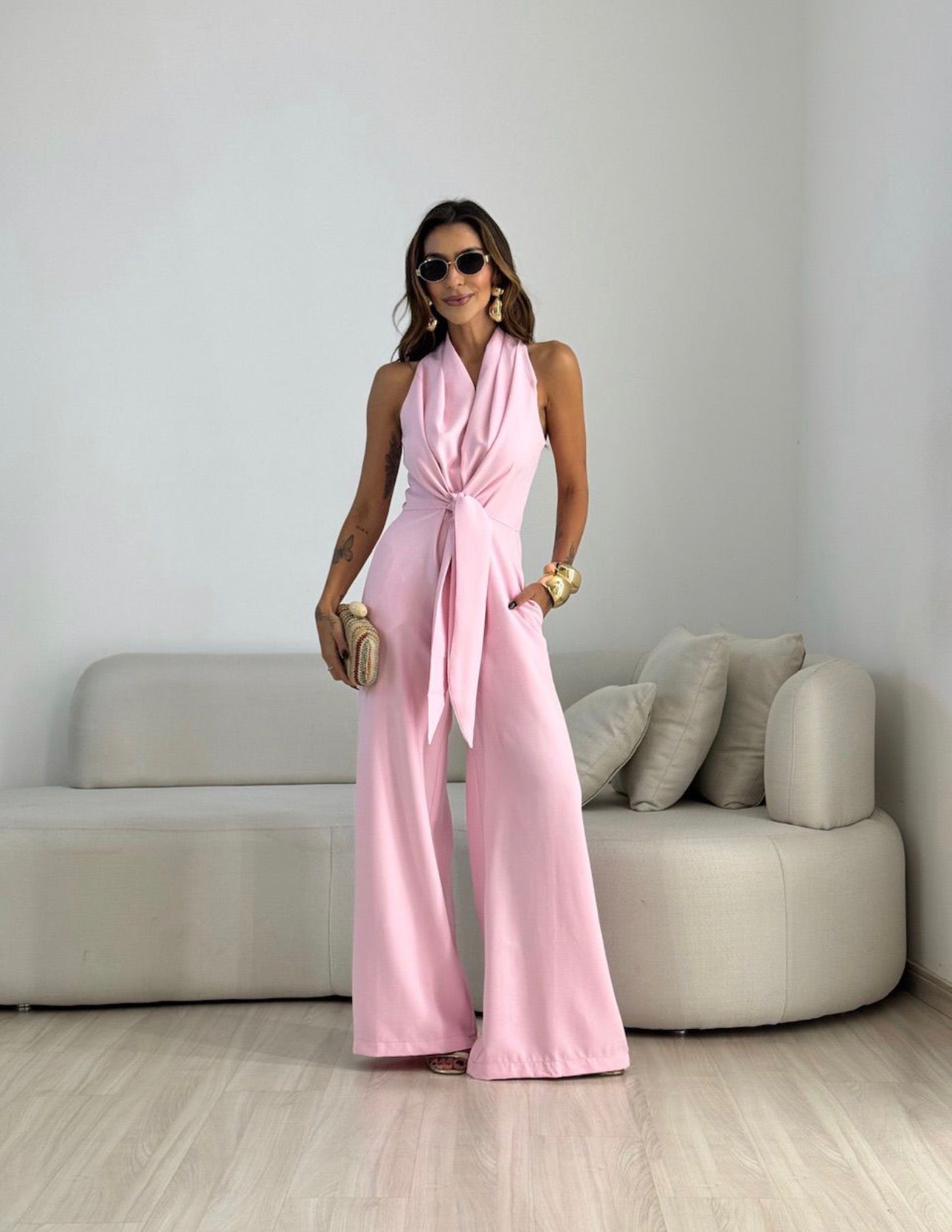 ELEGANT HALTER WIDE LEG JUMPSUIT