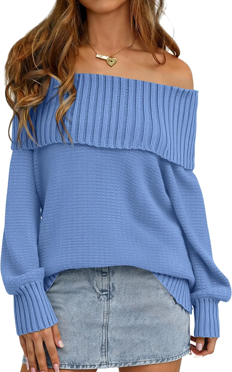 Womens Off The Shoulder Sweater Long Sleeve Tops Loose Knit Pullover Sweaters Fashion Fall Clothes 2025
