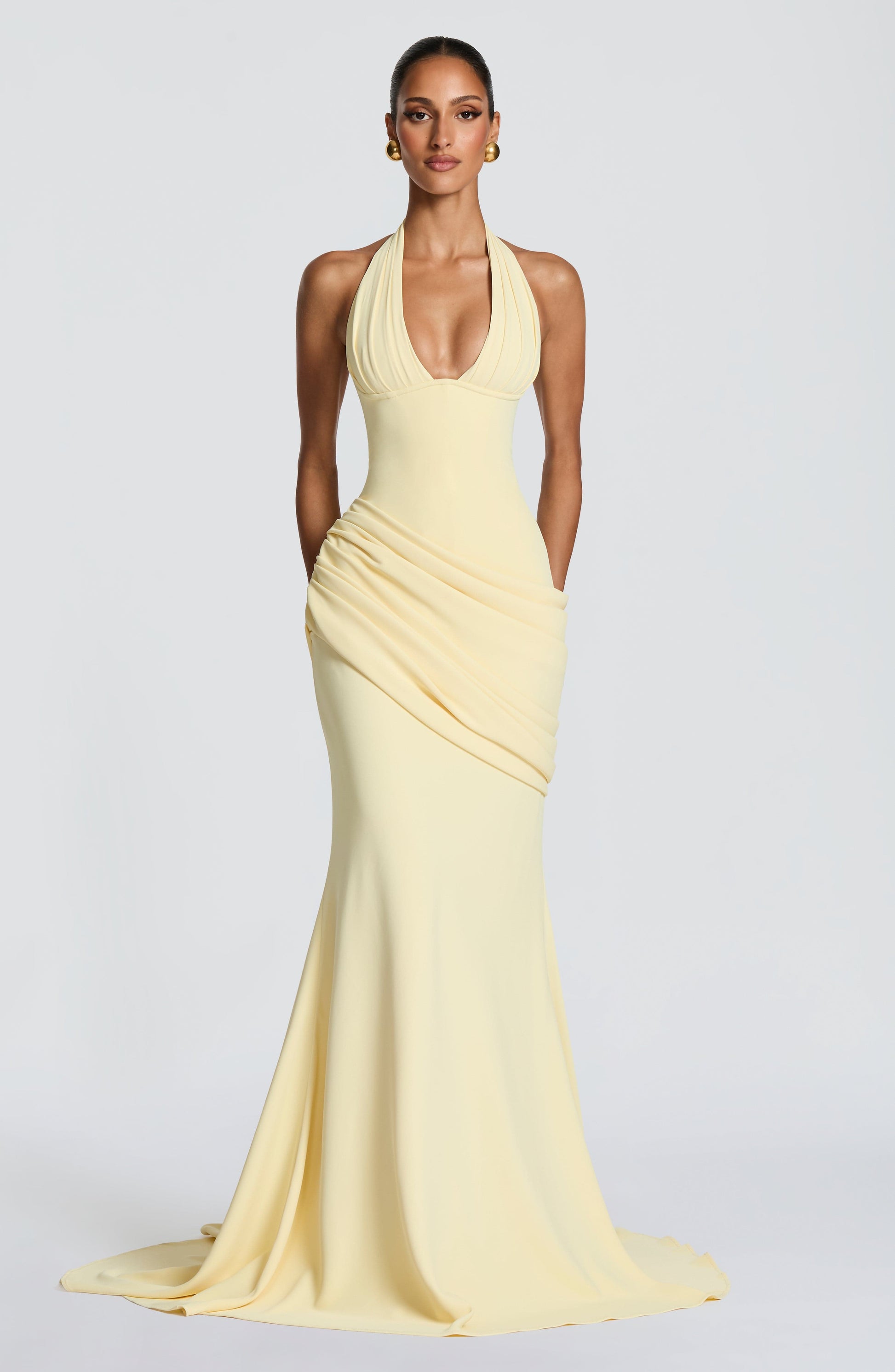 Nehemia Gown - Lemon Dress Fardora Premium Exclusive Design