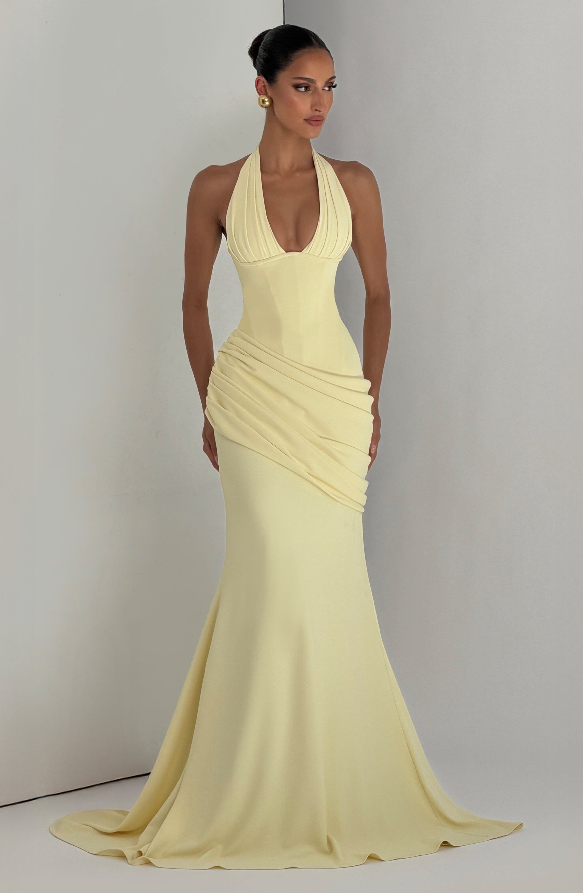 Nehemia Gown - Lemon Dress Fardora Premium Exclusive Design