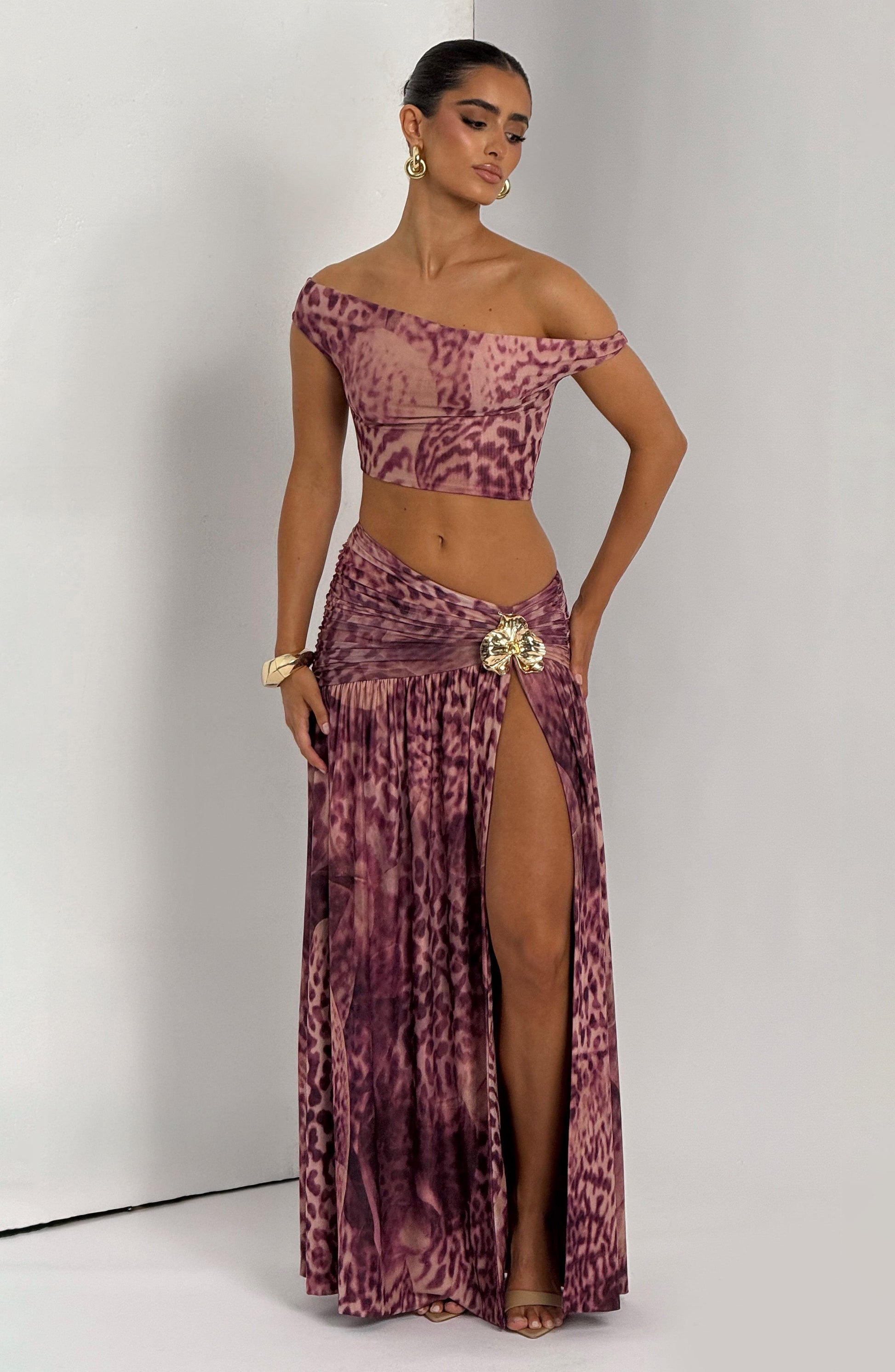 Eva Top - Magenta Orchid Print Top Fardora Premium Exclusive Design