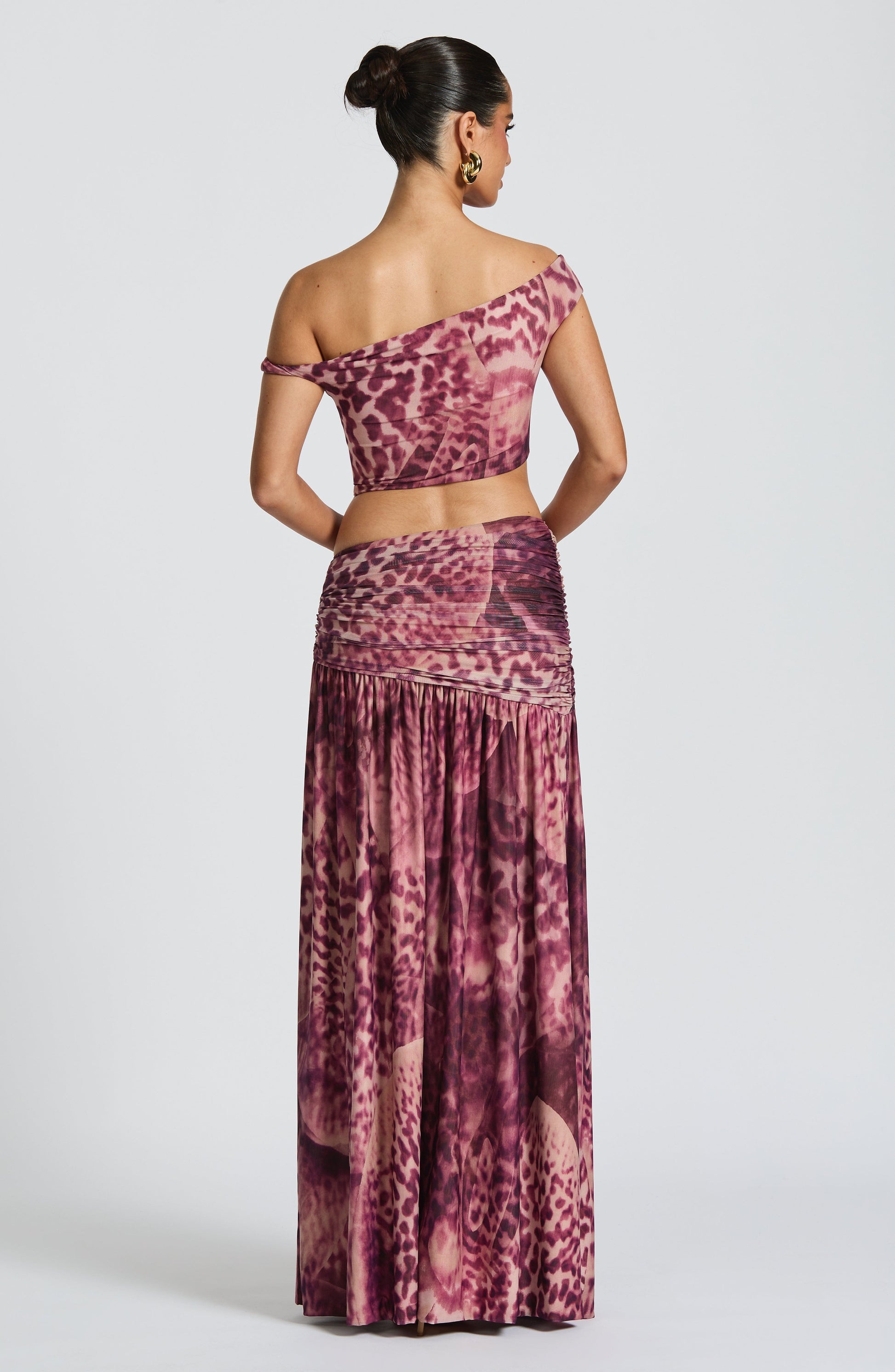 Eva Top - Magenta Orchid Print Top Fardora Premium Exclusive Design