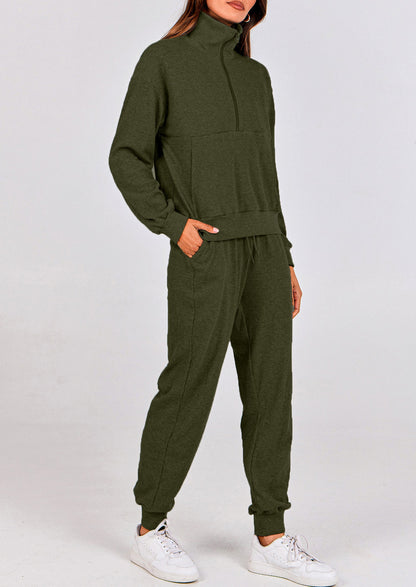 Women's Fall 2 Piece Lounge Sets Zip Up Sweatshirt Jogger Pants Sweat Track Suits Travel Outfit Winter Clothing