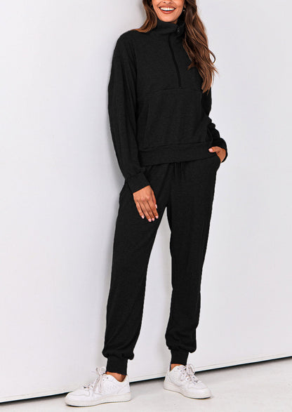 Women's Fall 2 Piece Lounge Sets Zip Up Sweatshirt Jogger Pants Sweat Track Suits Travel Outfit Winter Clothing