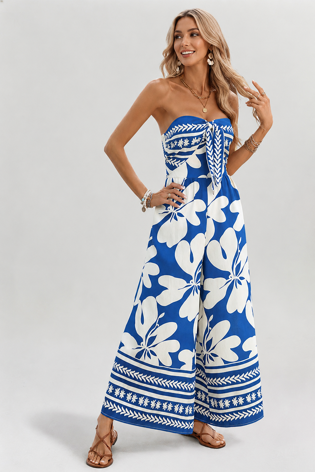 SUNSET COAST STRAPLESS JUMPSUIT EFFORTLESS RESORT STYLE MADE FOR SUNNY DAYS
