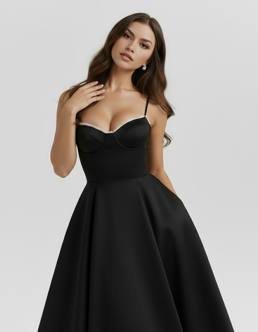 SCULPTING SWEETHEART MIDI DRESS