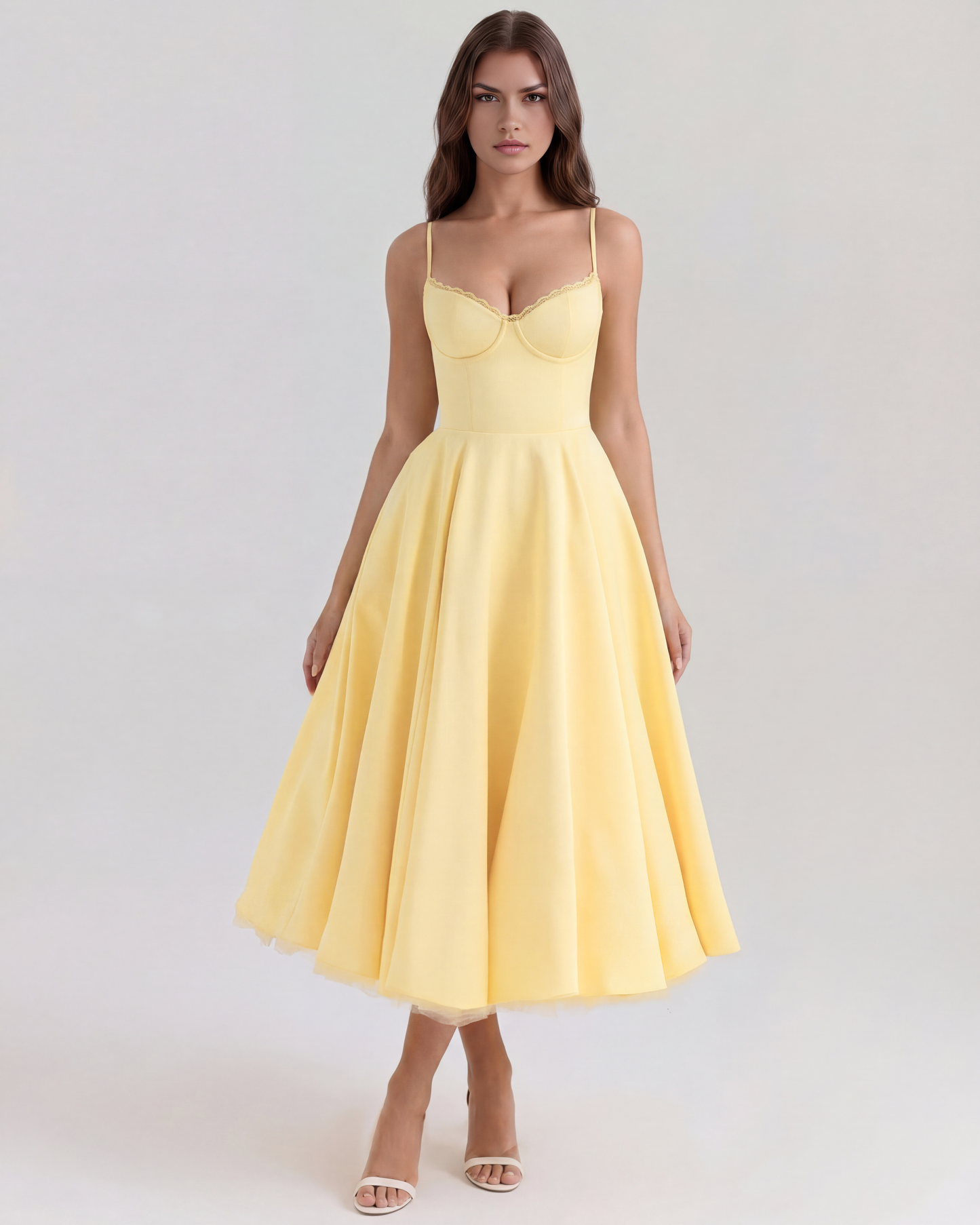 SCULPTING SWEETHEART MIDI DRESS