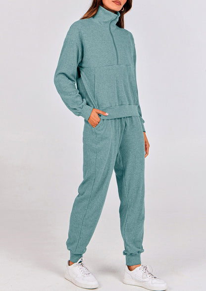 Women's Fall 2 Piece Lounge Sets Zip Up Sweatshirt Jogger Pants Sweat Track Suits Travel Outfit Winter Clothing