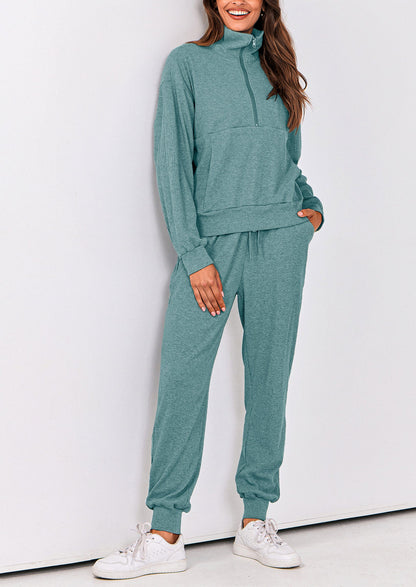 Women's Fall 2 Piece Lounge Sets Zip Up Sweatshirt Jogger Pants Sweat Track Suits Travel Outfit Winter Clothing