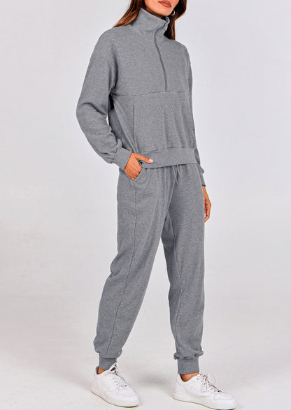 Women's Fall 2 Piece Lounge Sets Zip Up Sweatshirt Jogger Pants Sweat Track Suits Travel Outfit Winter Clothing