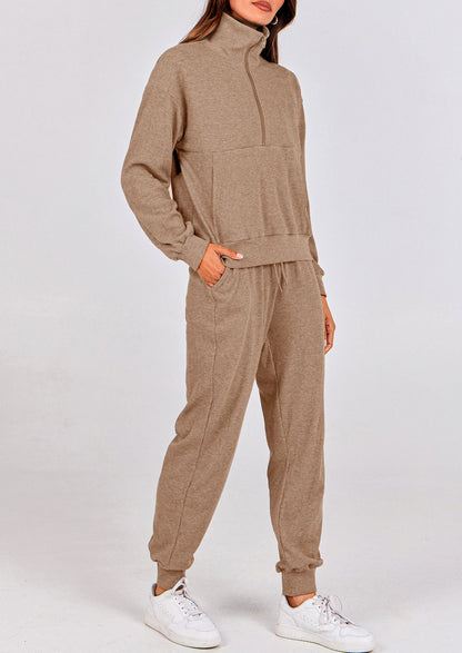 Women's Fall 2 Piece Lounge Sets Zip Up Sweatshirt Jogger Pants Sweat Track Suits Travel Outfit Winter Clothing