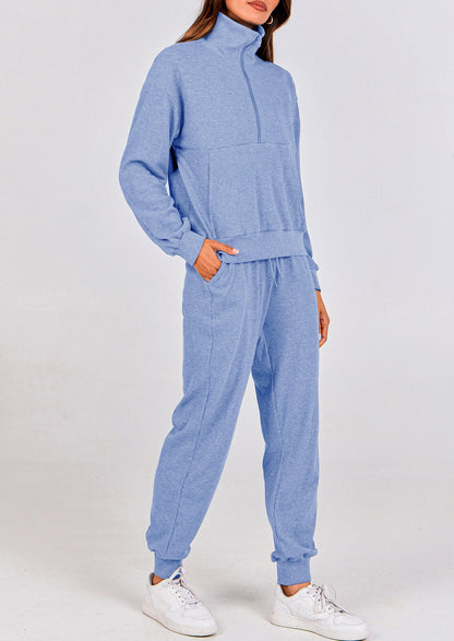 Women's Fall 2 Piece Lounge Sets Zip Up Sweatshirt Jogger Pants Sweat Track Suits Travel Outfit Winter Clothing