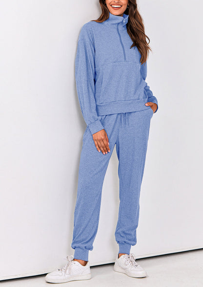 Women's Fall 2 Piece Lounge Sets Zip Up Sweatshirt Jogger Pants Sweat Track Suits Travel Outfit Winter Clothing